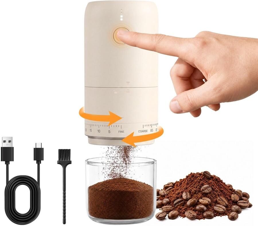Solidchoice Draagbare Elektrische Koffiemolen met Keramische Maalsteen