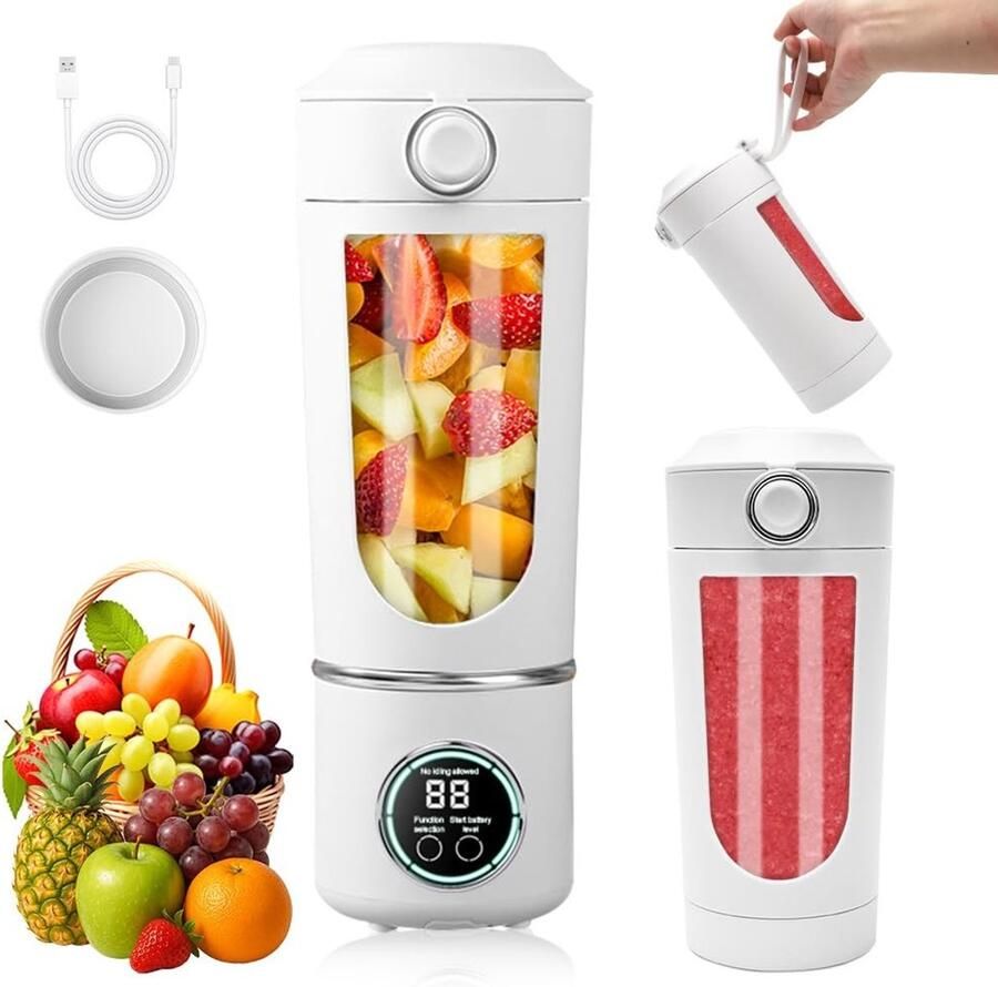 Solidchoice Draagbare Mixer 700 ml Mini-Blender met USB Oplader en 12 Messen