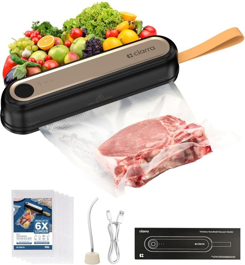 Solidchoice Draagbare Vacuum Sealer met 3 Modi en 5 Vacuümzakken