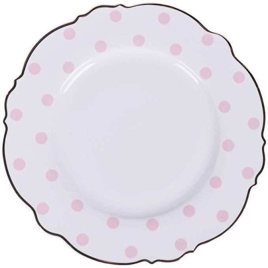 Solidchoice Elegante Keramische Dinerteller met Roze Dots