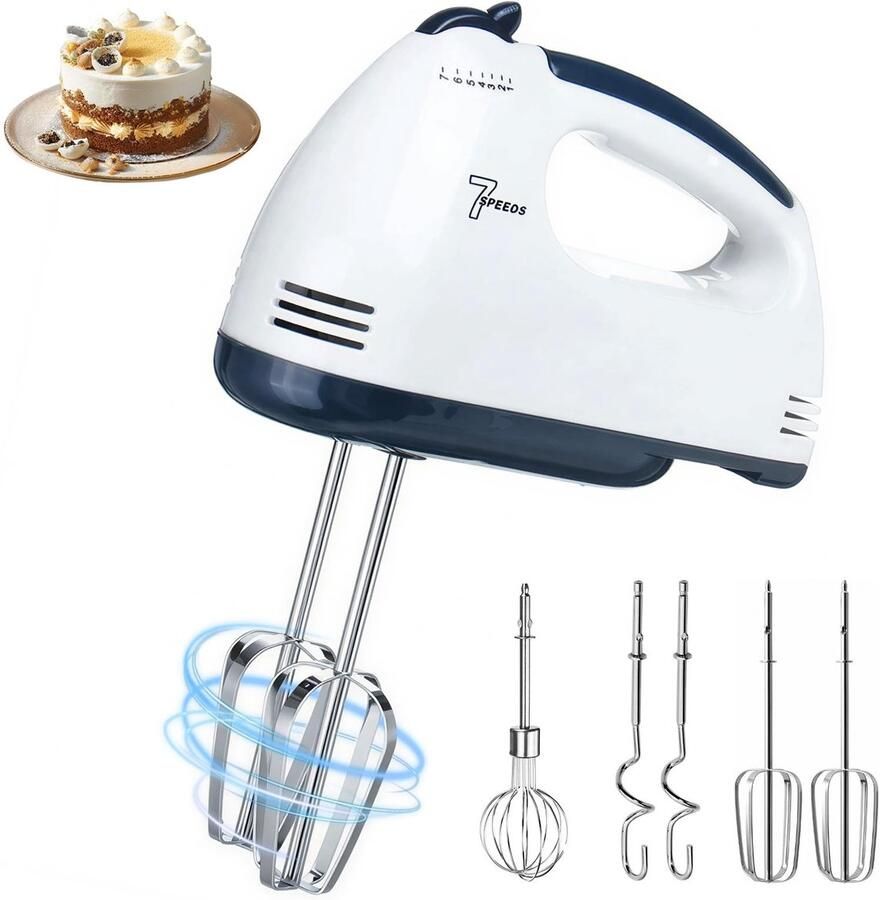 Solidchoice Elektrische Handmixer met 5 Snelheden en Roestvrijstalen Accessoires