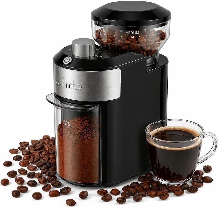 Solidchoice Elektrische Koffiemolen met 28 Instellingen voor Espresso en Filterkoffie