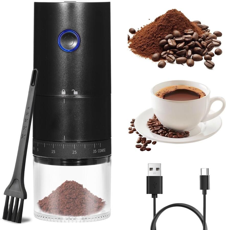Solidchoice Elektrische Koffiemolen met 38 Instellingen voor Perfecte Maalresultaten