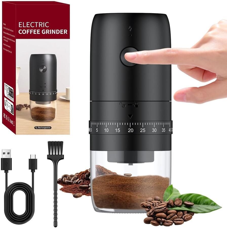 Solidchoice Elektrische Koffiemolen met 40 Verstelbare Maalinstellingen en Oplaadbare Accu