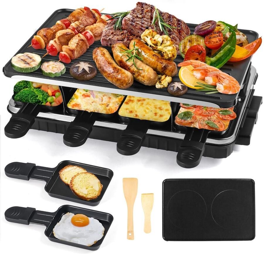 Solidchoice Elektrische Raclette Grill voor 8 Personen
