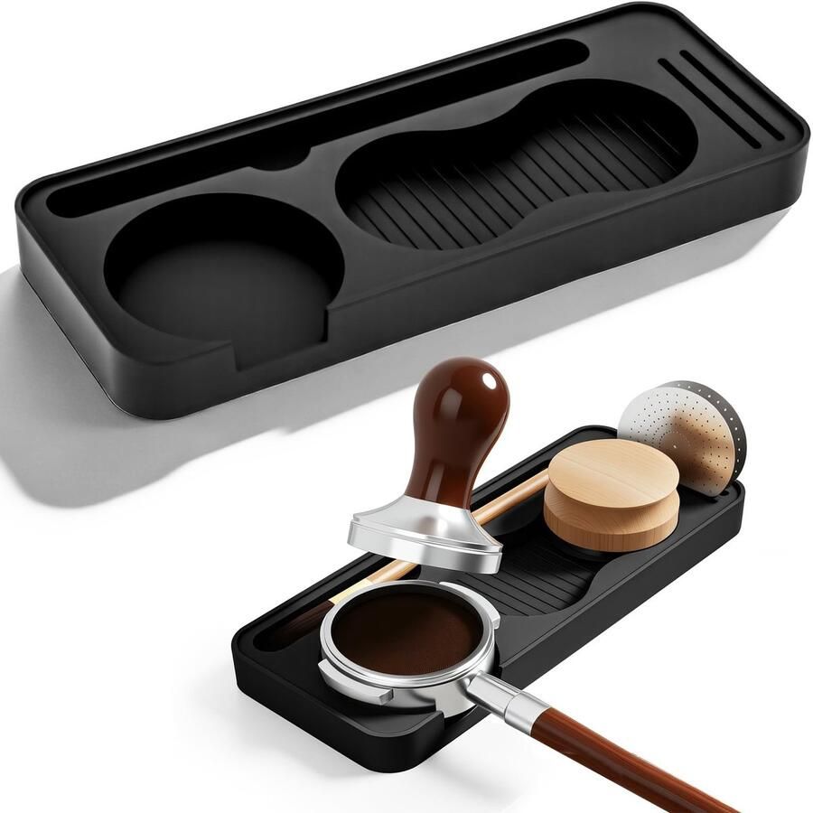 Solidchoice Espresso Tamping Mat met Opslag voor Barista Gereedschap Zwart