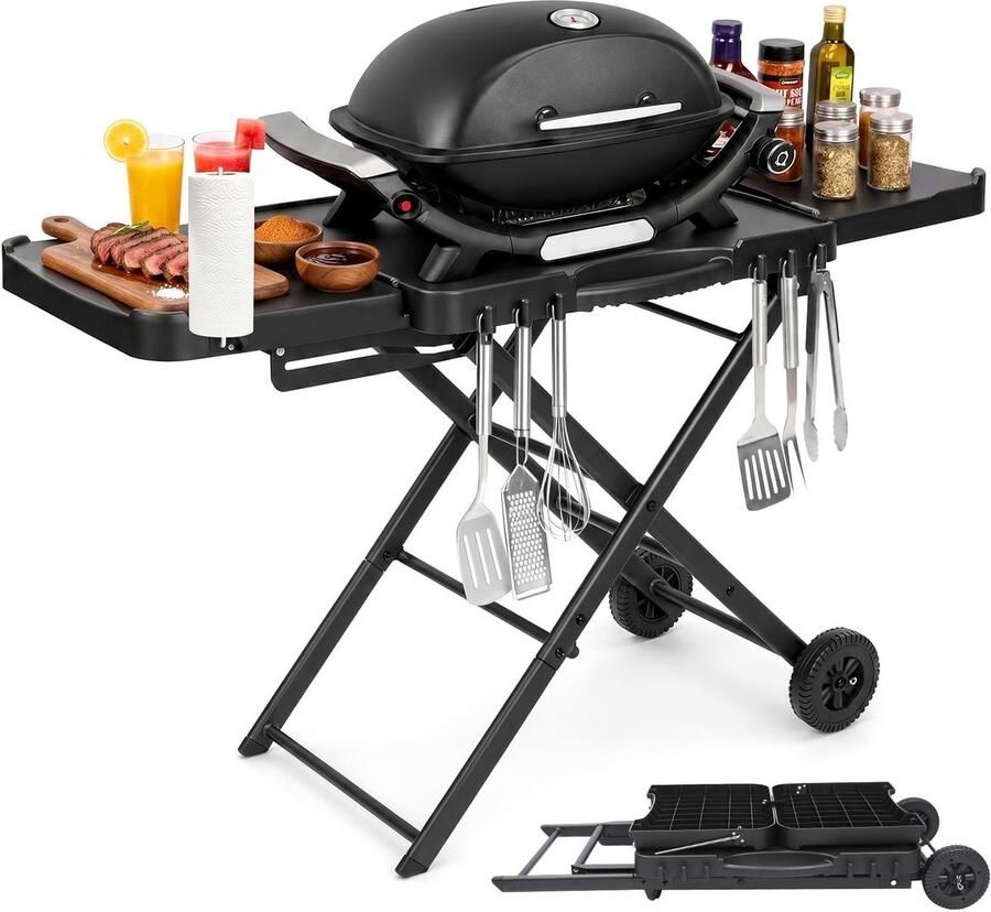 Solidchoice Grill Tafelwagen met Wielen voor BBQ's