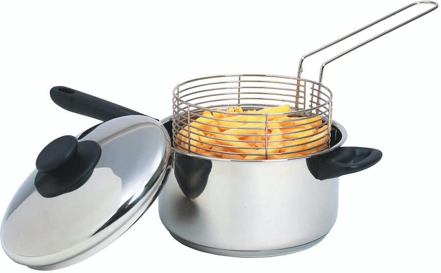 Solidchoice Grote Frituurpan met Mand en Deksel Geschikt voor Inductie