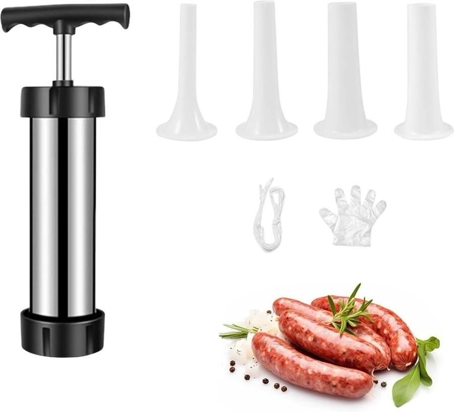 Solidchoice Handmatige Worst Vulmachine met 4 Mondstukken