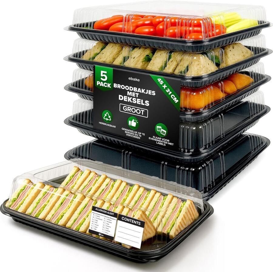 Solidchoice Herbruikbare Cateringplanken met Deksel en Stickers