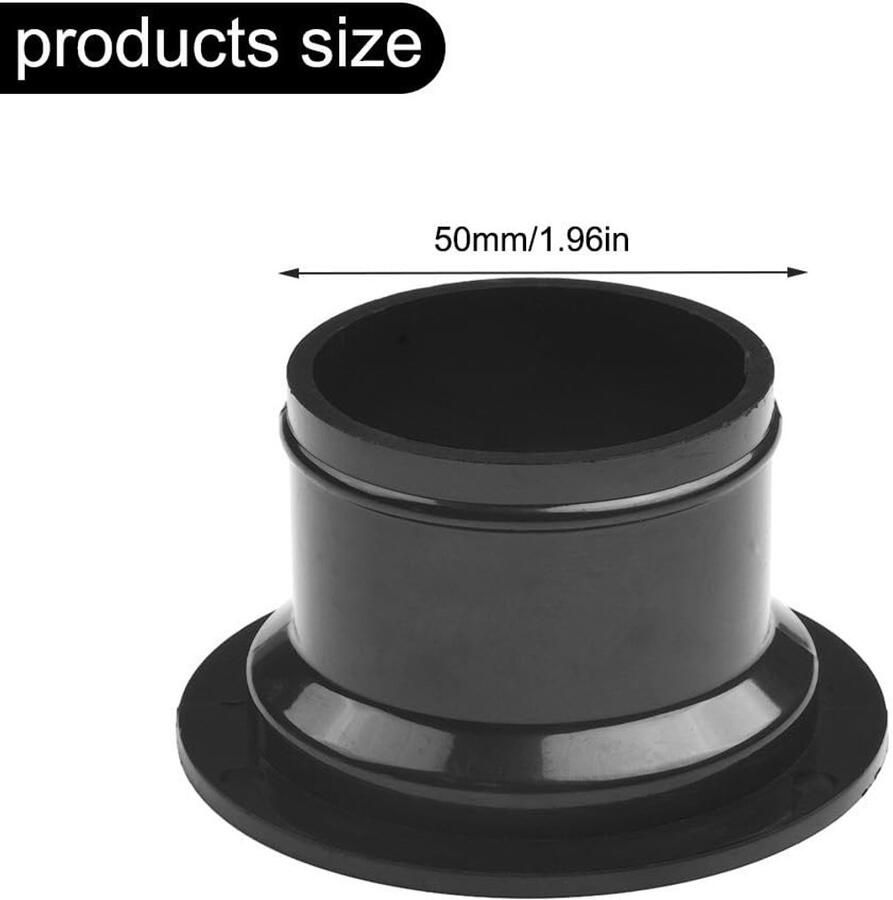Solidchoice- Kanaalaansluitflens 50 mm Rechte Buisflens Ventilatiekanaal Afzuigkap Wandmontage Hoogwaardig ABS