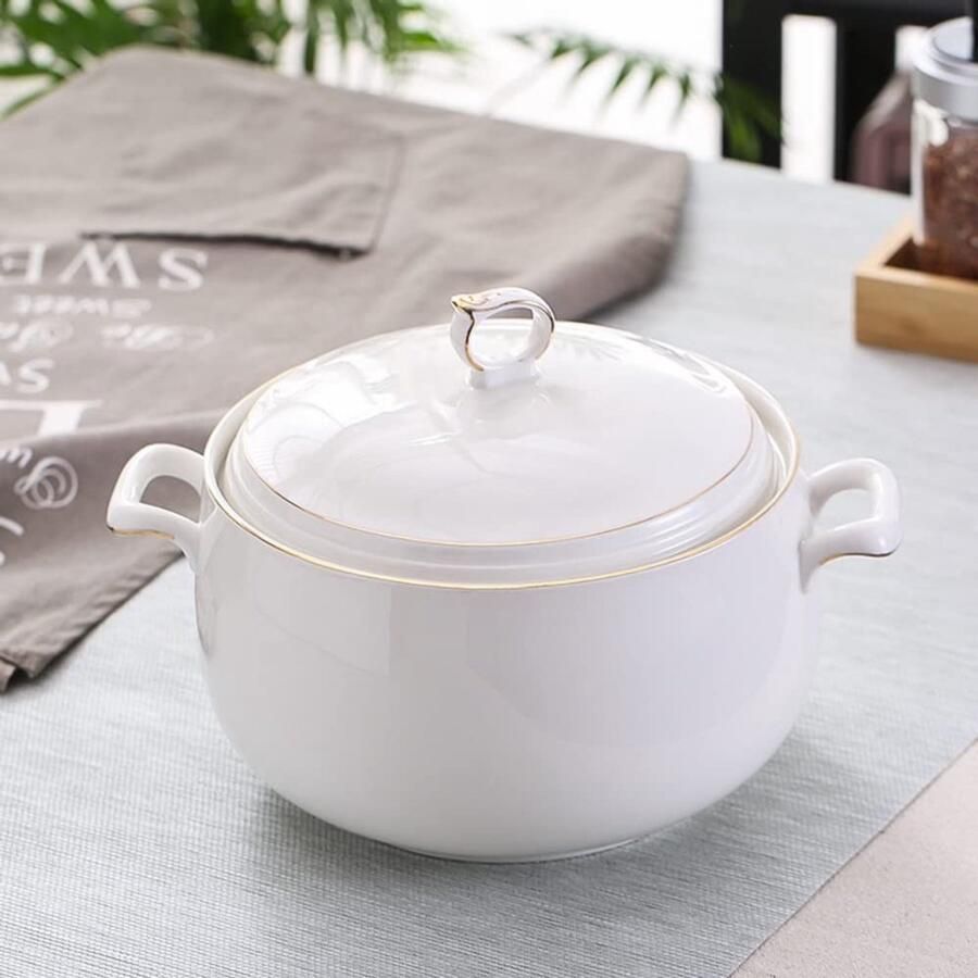 Solidchoice Keramische Soepterrine met Deksel 3L