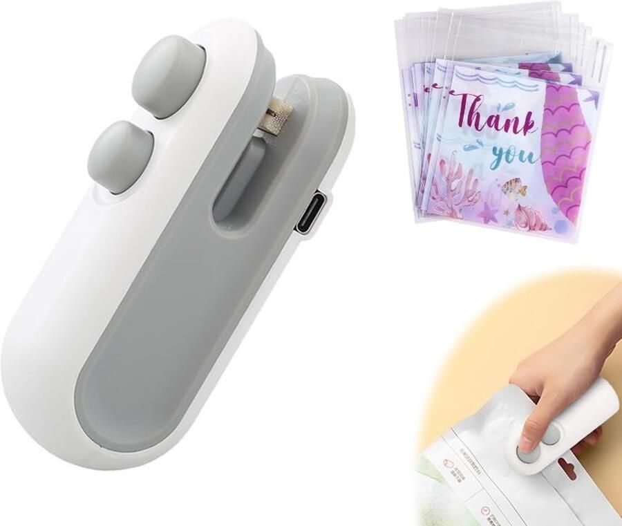 Solidchoice Mini Bag Sealer 2-in-1 met 100 Plastic Zakjes