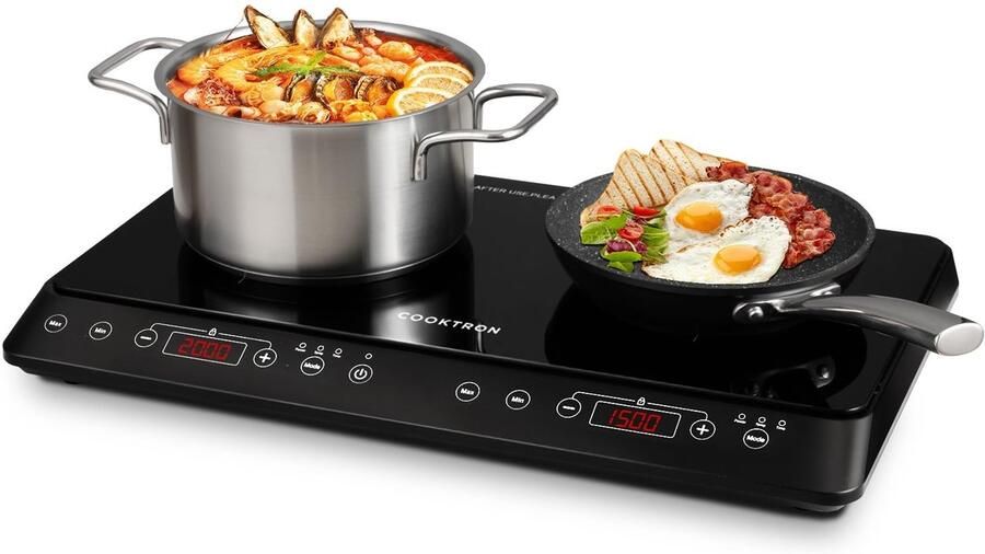 Solidchoice Mobiele Inductiekookplaat met 2 Zones en 3500 W Vermogen