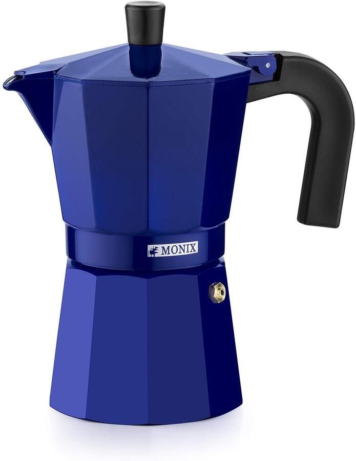 Solidchoice Monix Aluminium Espresso Machine voor 6 Koffies Cobalt Blauw