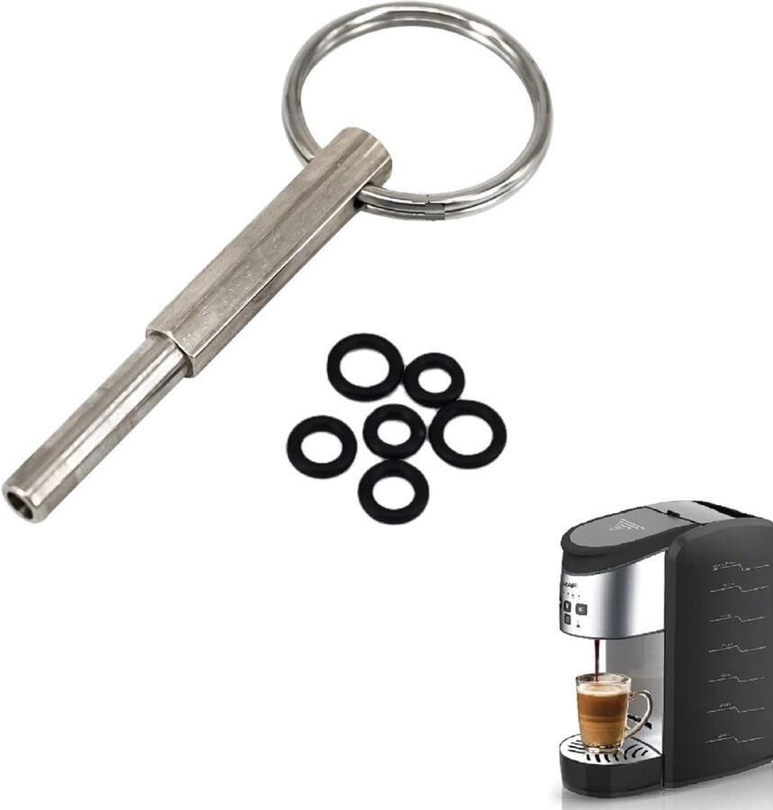 Solidchoice Oval Cup Wrench met Sleutelhanger en 6 Rubber Ringen voor Koffiemachines