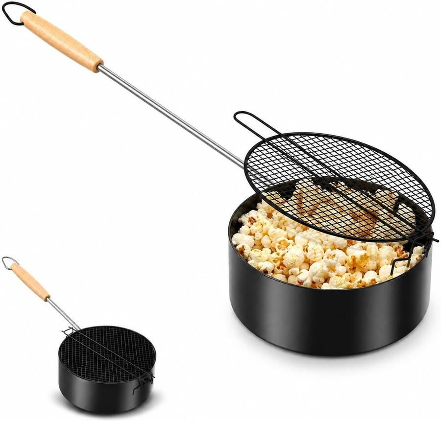 Solidchoice Popcornmaker voor Kampvuur met Veiligheidsgreep