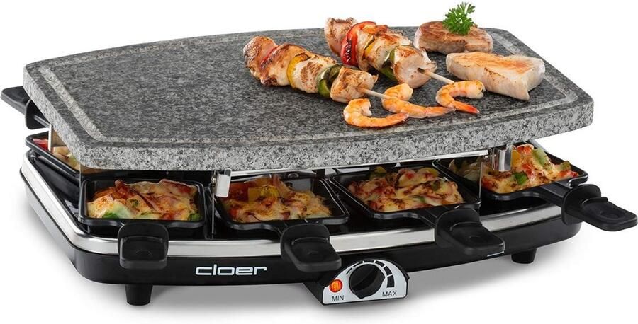 Solidchoice Raclette Grill met Natuurlijke Steenplaat en Thermostaat