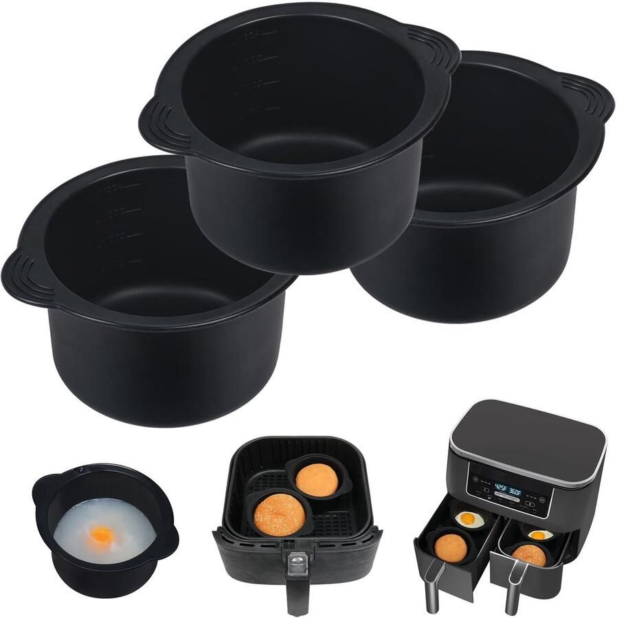 Solidchoice Ramekins voor Heteluchtfriteuse 3 Stuks Siliconen Mallen