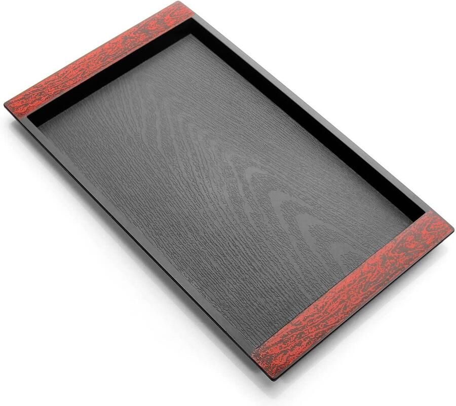 Solidchoice Rectangulaire Serveertray met Antislip 32x19cm Zwart