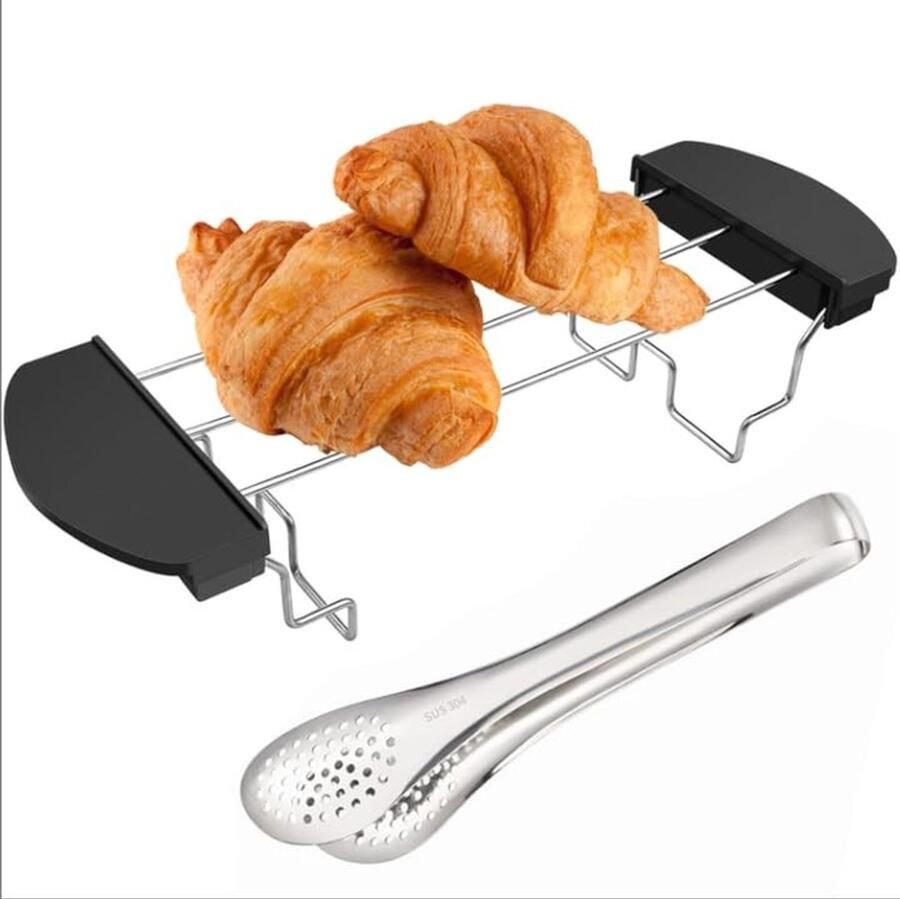 Solidchoice Roestvrij Stalen Broodroosterrek met Antislip Handgreep