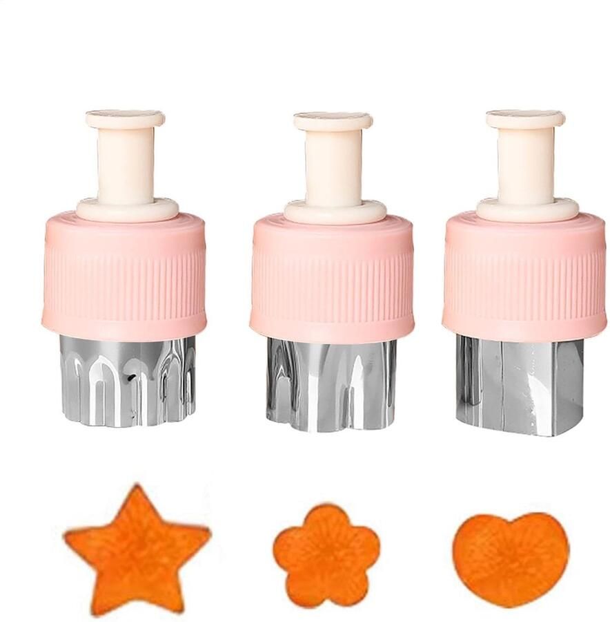 Solidchoice Roestvrijstalen Groentesnijvorm Set van 3