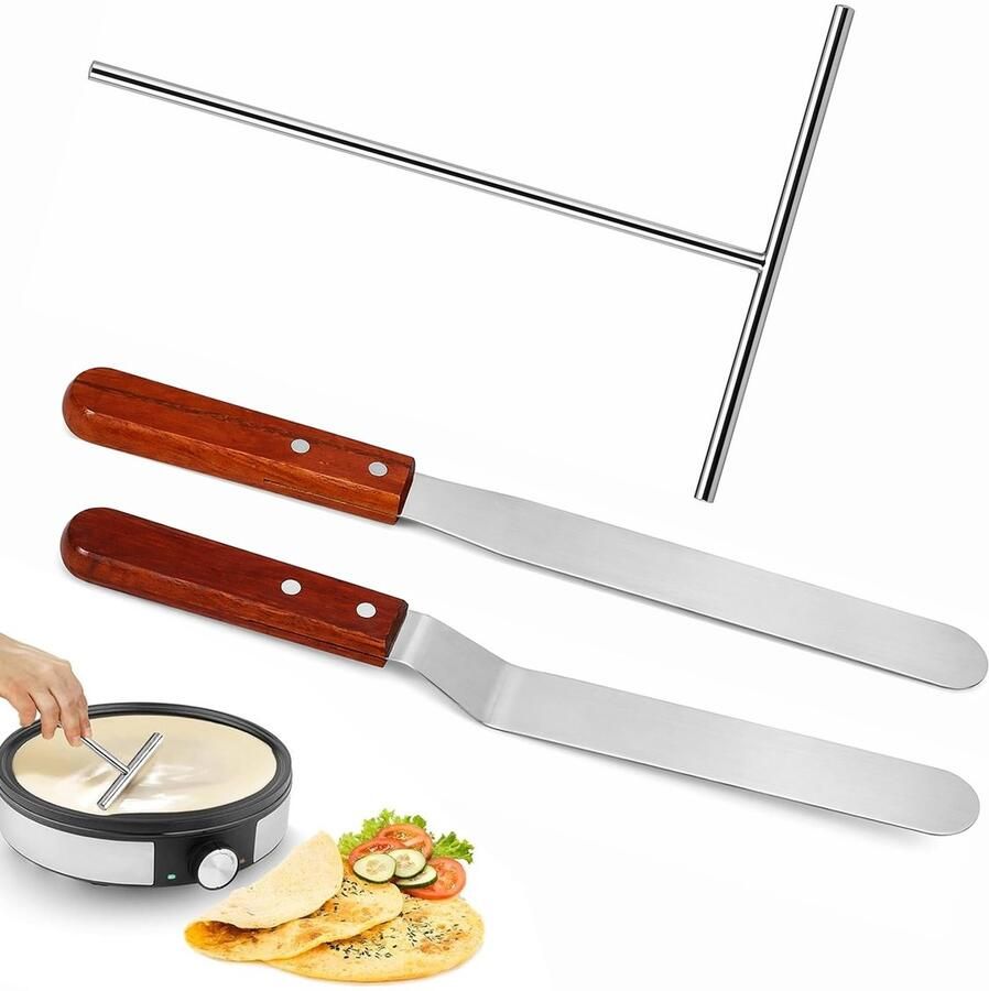 Solidchoice Roestvrijstalen Pannenkoekenverdeler Set van 3