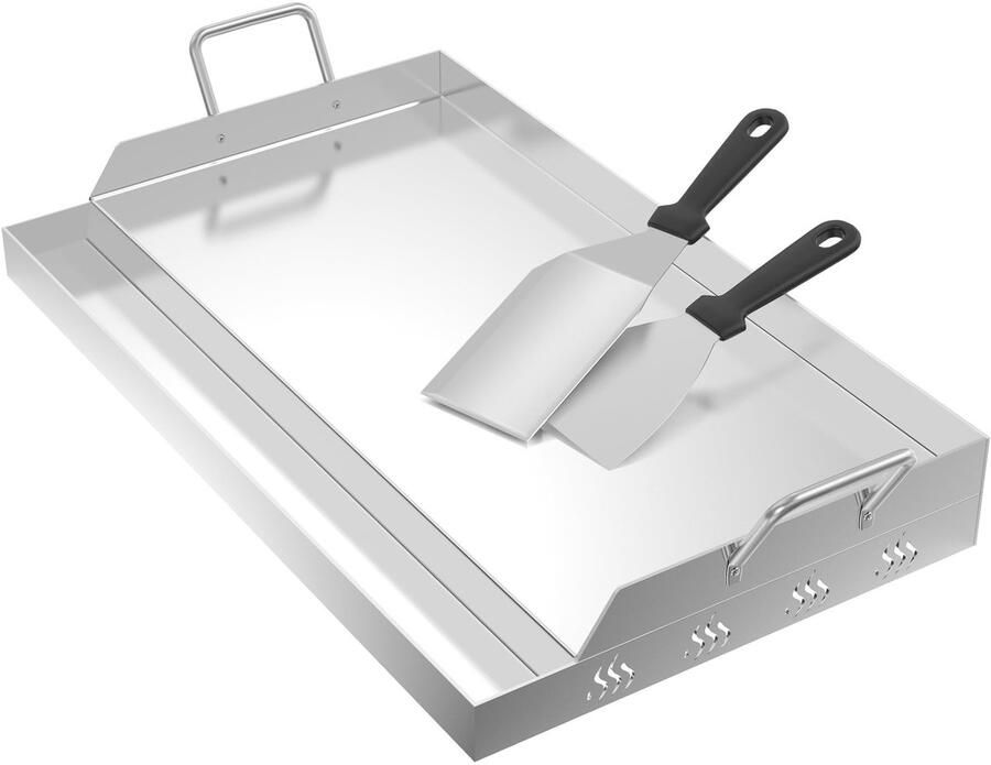 Solidchoice RVS Grillplaat voor BBQ met Oliegroef
