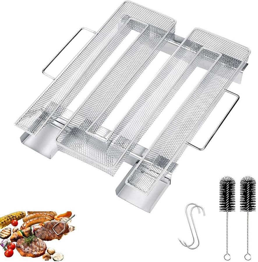 Solidchoice RVS Koud Rookgenerator met Handvat en 2 Vlees Haken