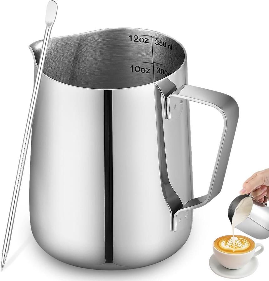 Solidchoice RVS Melkopschuimer met Latte Art Pen 350ml