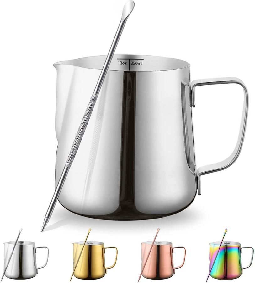 Solidchoice RVS Melkopschuimer met Latte Art Pen 350ml