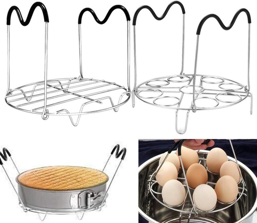 Solidchoice RVS Stoomkoker Rek met 9-Hole Eieren Koker voor Instant Pot en Drukpan