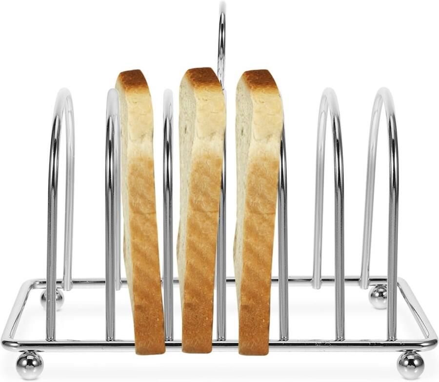 Solidchoice RVS Toaststandaard voor 6 Sneden Ergonomisch Ontwerp