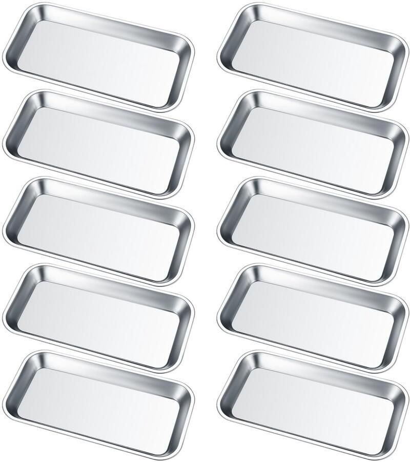 Solidchoice Set van 10 RVS Laboratoriumschalen 22 5 x 11 5 cm