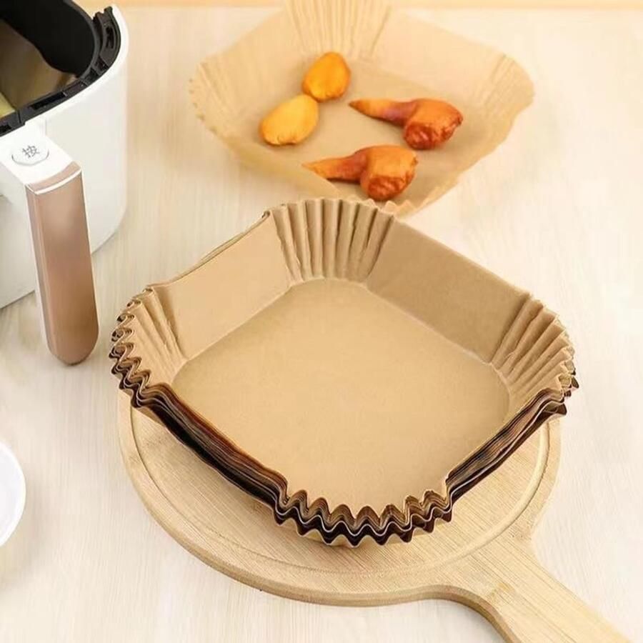 Solidchoice Set van 100 Vierkante Bakpapieren voor Airfryer en Oven