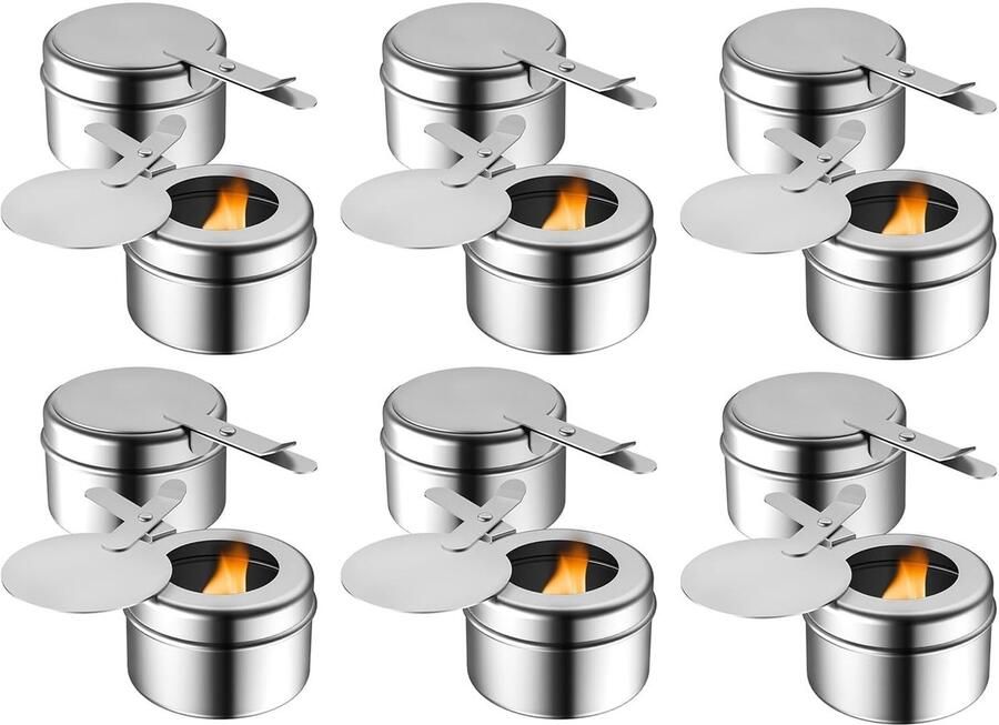 Solidchoice Set van 12 Brandpasta Houder voor Fondue en Grillen