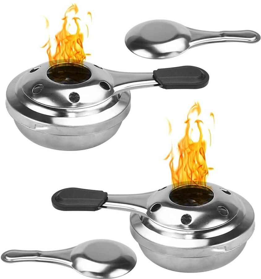 Solidchoice Set van 2 Draagbare Roestvrijstalen Alcoholbranders