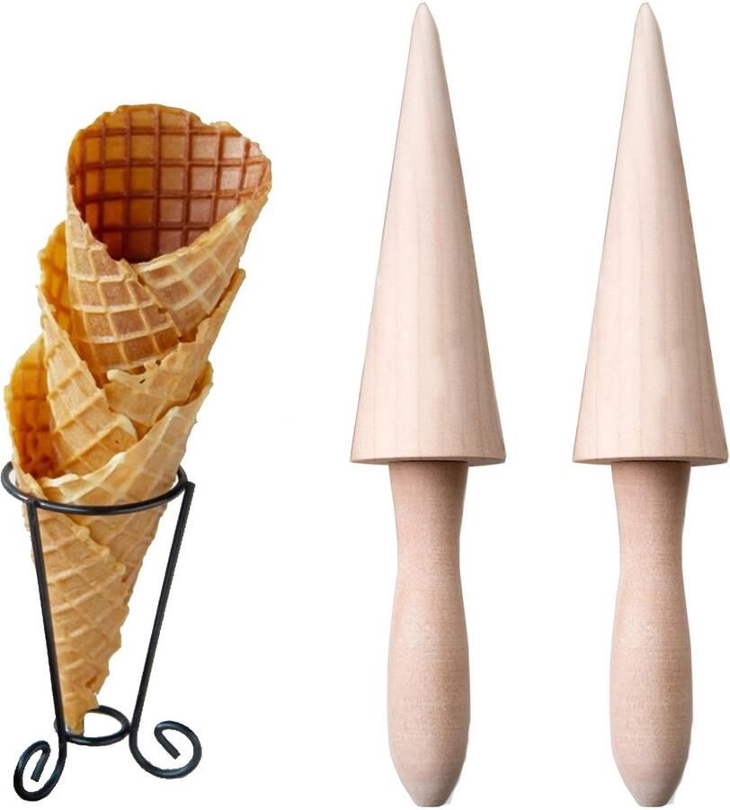 Solidchoice Set van 2 Houten Wafelvormen voor IJsroom