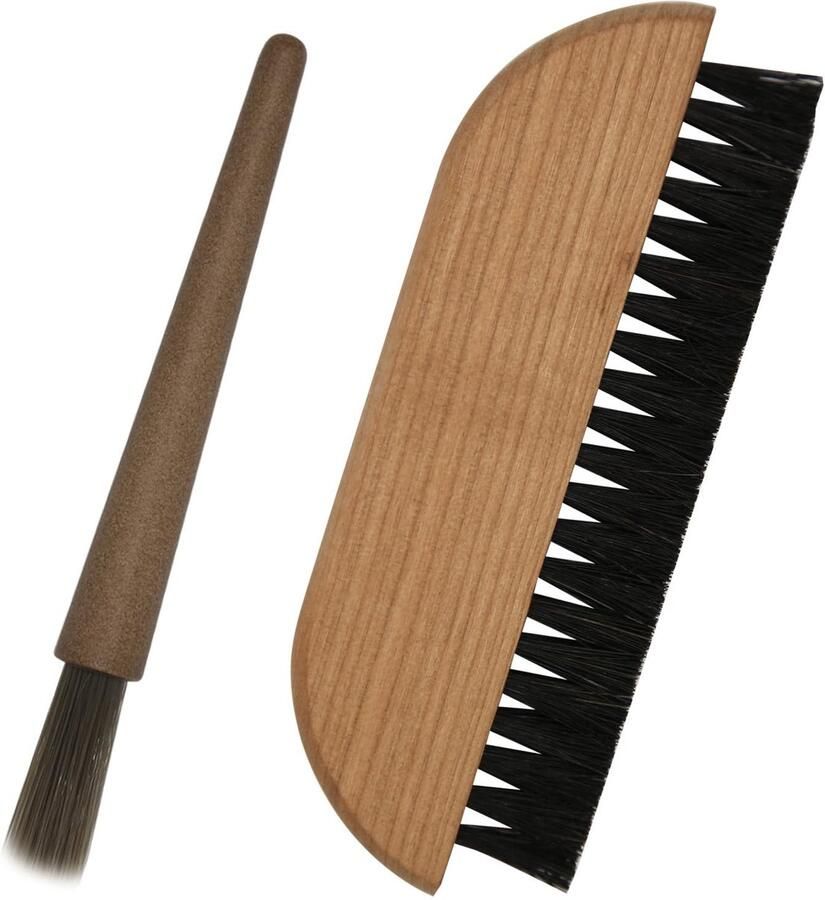 Solidchoice Set van 2 Koffiemolen Reinigingsborstels met Natuurlijke Haren