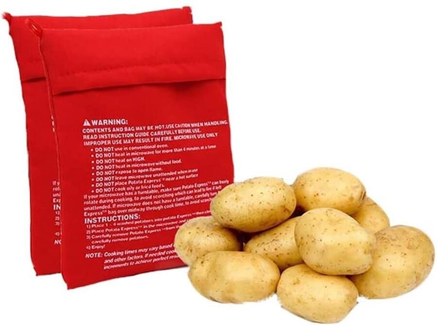 Solidchoice Set van 2 Magnetron Kookzakken voor Aardappels