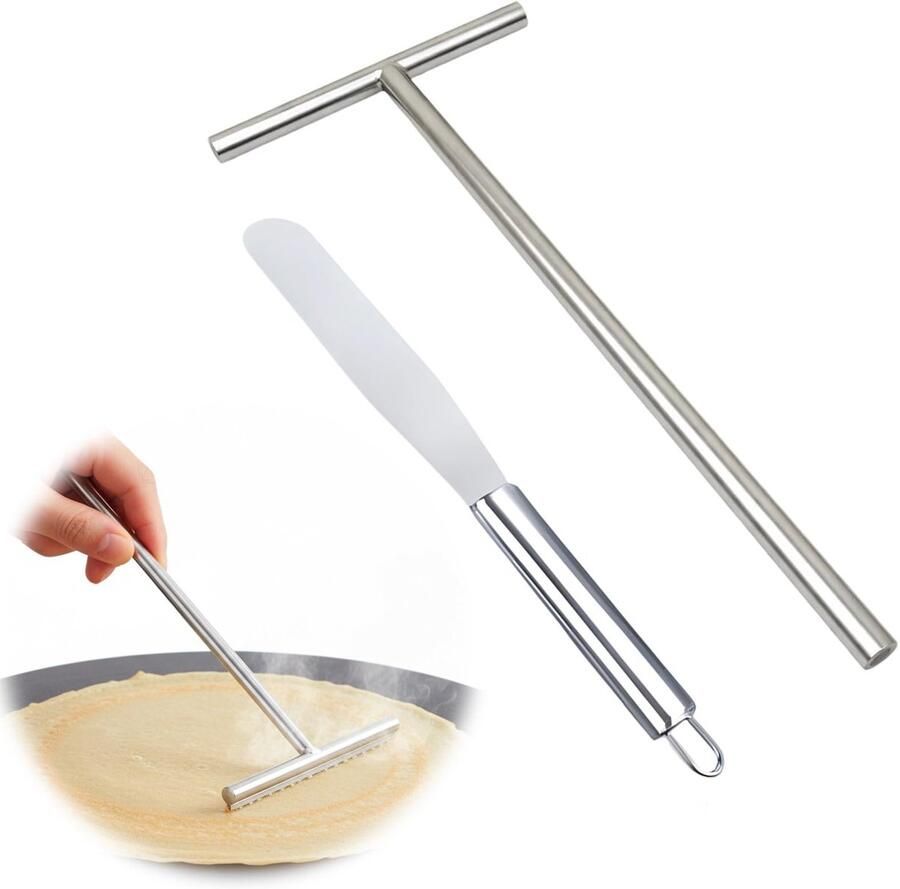 Solidchoice Set van 2 Pannenkoekenaccessoires van Roestvrij Staal