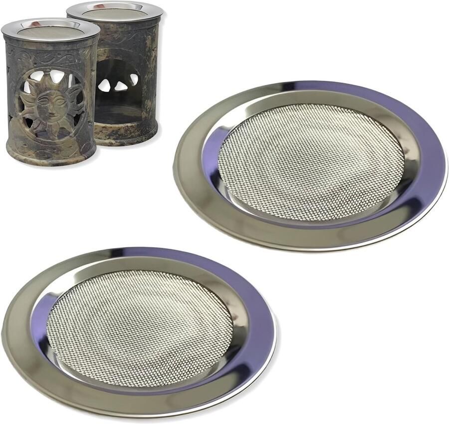Solidchoice Set van 2 Roestvrijstalen Wierookstoven voor Geurlampen