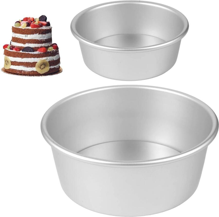 Solidchoice Set van 2 Ronde Bakvormen voor Oven en Airfryer