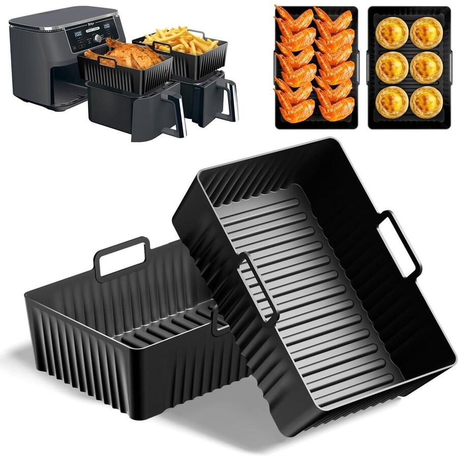 Solidchoice Set van 2 Silicone Air Fryer Liners voor Ninja Foodi