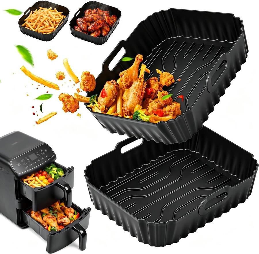 Solidchoice Set van 2 Siliconen Bakvormen voor Airfryer 8.6L