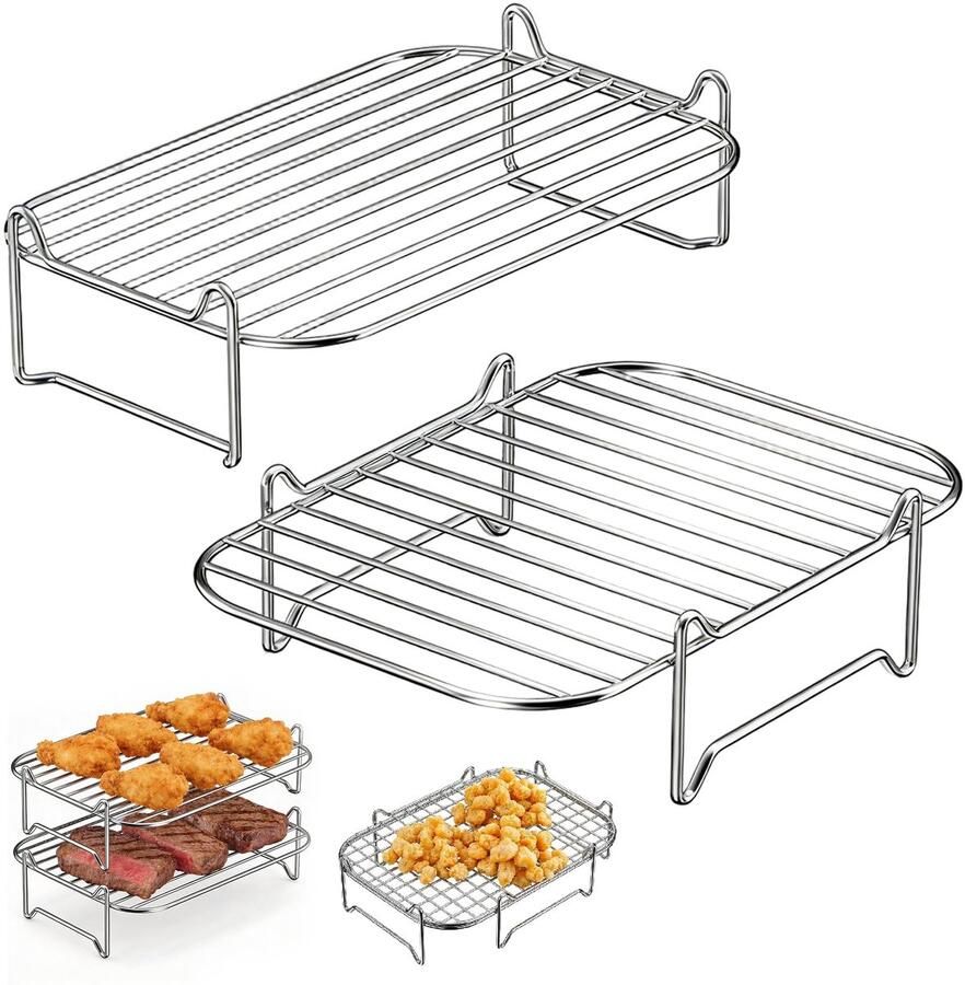 Solidchoice Set van 2 Stapelbare Accessoires voor Air Fryer