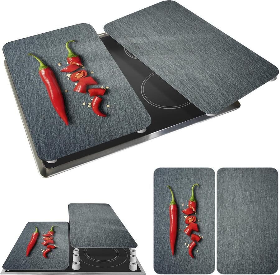 Solidchoice Set van 2 Universele Kookplaat Covers met Motief