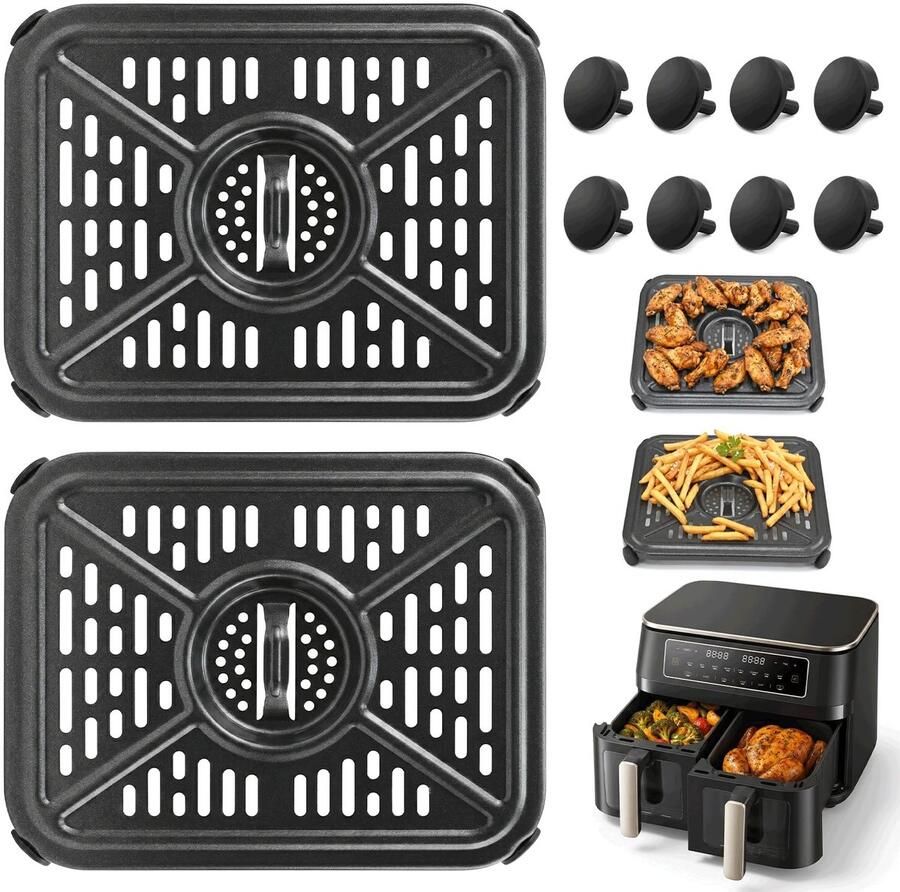 Solidchoice Set van 2 Vervangende Knapperplaten voor Airfryer met Antiaanbaklaag