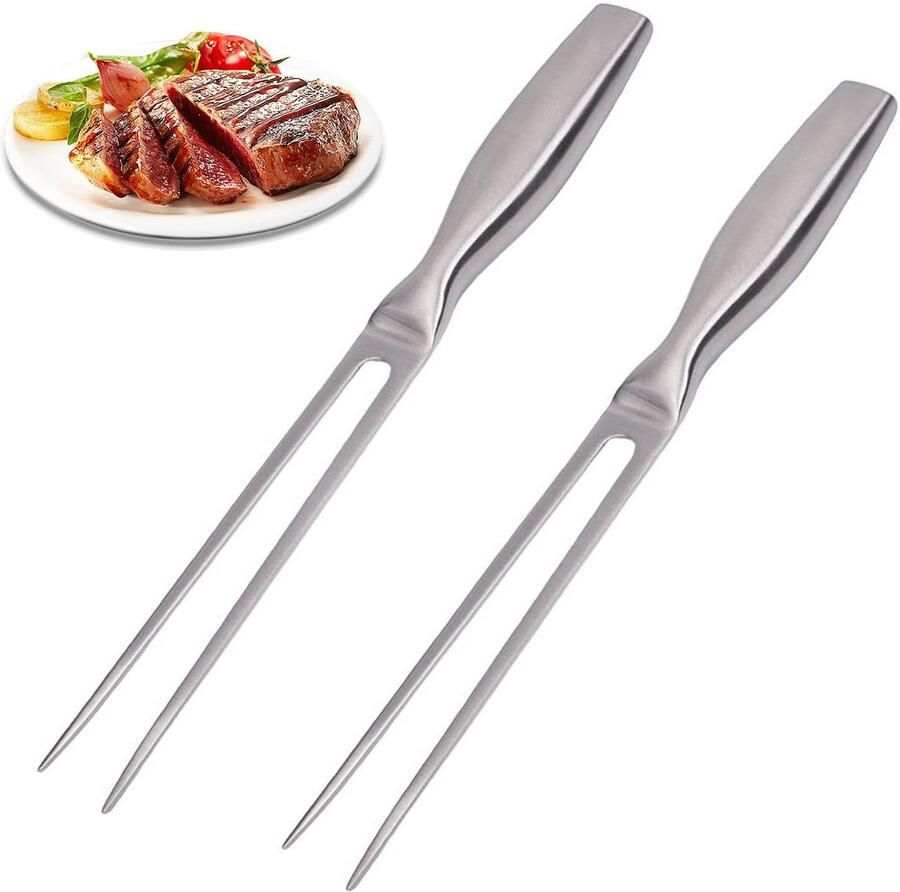 Solidchoice Set van 2 Vleesvorken van RVS