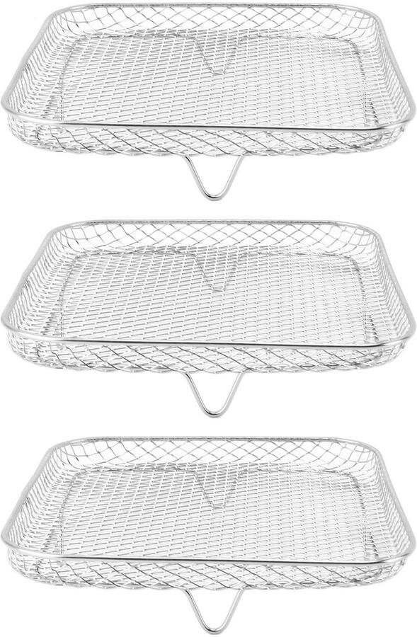 Solidchoice Set van 3 RVS Airfryer Racks voor Gelaagd Koken